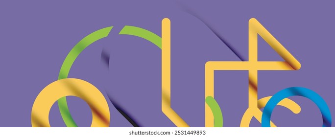 Design linear de círculos e linhas coloridos