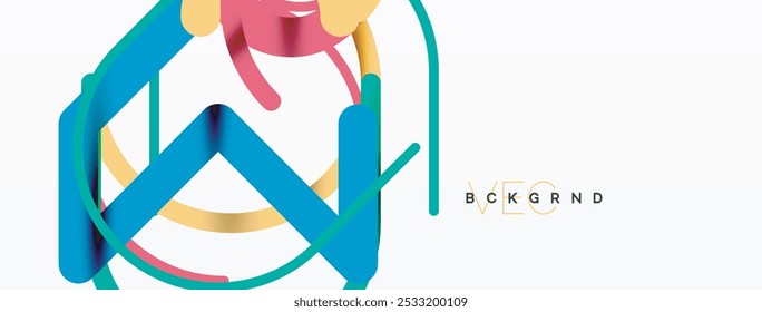 Linear design colorful circles and lines