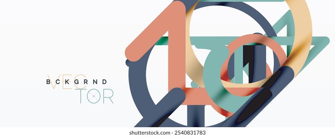 Linear design colorful circles and lines