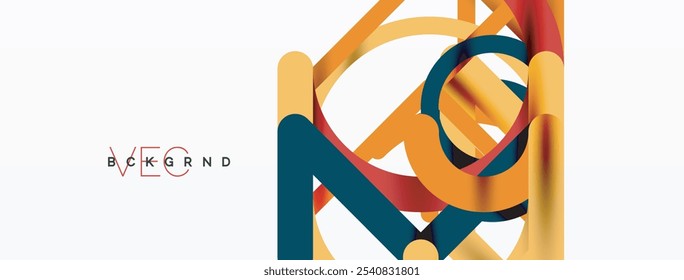 Linear design colorful circles and lines
