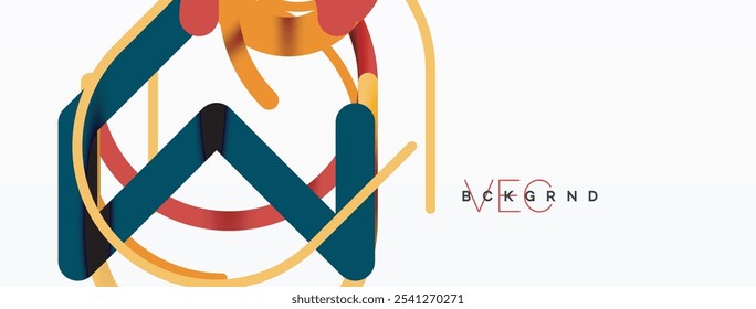 Círculos y líneas coloridas de diseño lineal