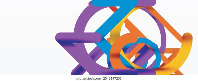 Linear design colorful circles and lines