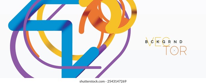 Linear design colorful circles and lines