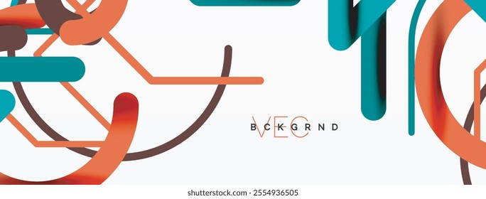 Linear design colorful circles and lines