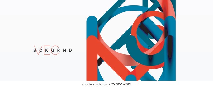 Linear design colorful circles and lines