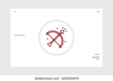 linear design cupid letter valentine-themed icon on a white background