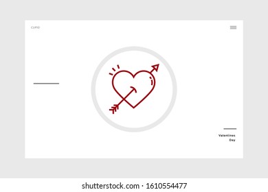 linear design cupid letter valentine-themed icon on a white background