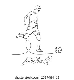 A linear design depicting football showcases the power of sports with minimal aesthetics.