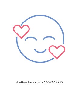 LINEAR DESIGN OF HAPPY EXPRESSION WITH HEARTS