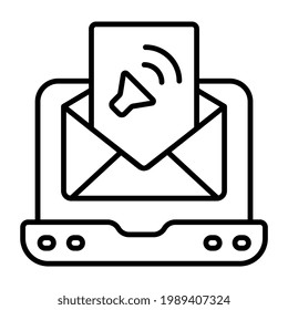 A linear design, icon of audio mail