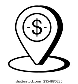 Ein lineares Design-Symbol für den Bankstandort 
