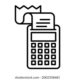 A linear design, icon of billing machine