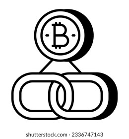 Ein lineares Design-Symbol für Bitcoin-Verbindung