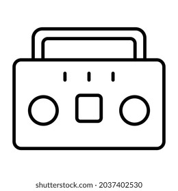 A linear design icon of boombox