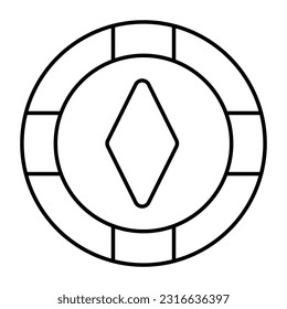 A linear design icon of casino token