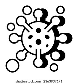 A linear design icon of COVID-19