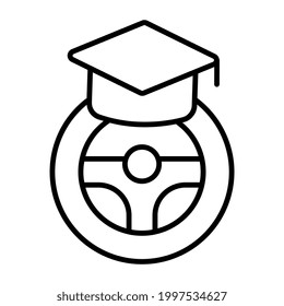 Un diseño lineal, icono de la educación de conducción