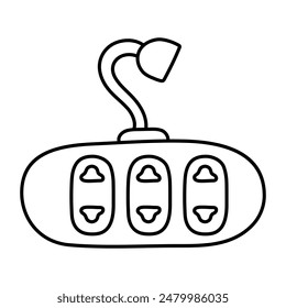 A linear design icon of extension cord

