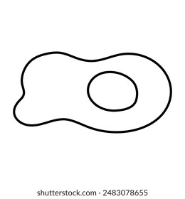 A linear design icon of fried egg

