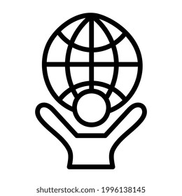 Linear design icon of global student