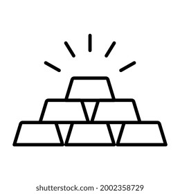 Un diseño lineal, icono de ladrillos dorados