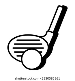A linear design icon of golf game