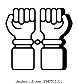 Un icono de diseño lineal con esposas 
