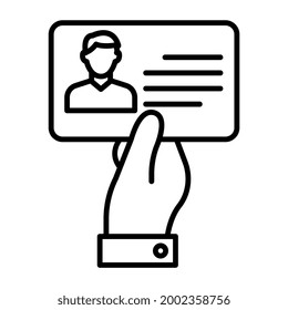 A linear design, icon of I'd card