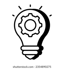 A linear design icon of idea generation