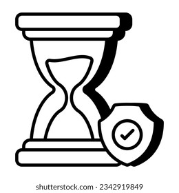 A linear design icon of insurance maturity time