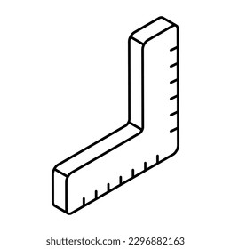 icono de diseño lineal de escala L 