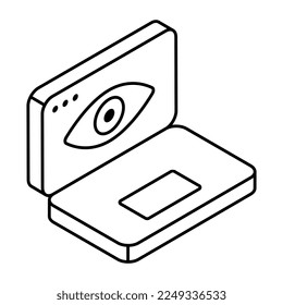 linear design icon of laptop monitoring