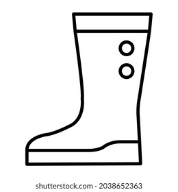 Un icono de diseño lineal del zapato largo