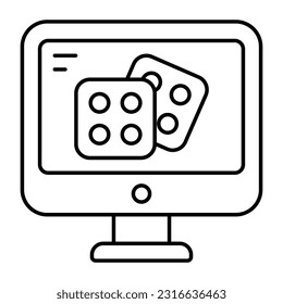 A linear design, icon of ludo dices