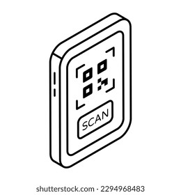 A linear design icon of mobile barcode