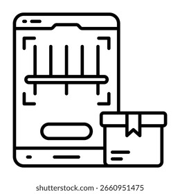 A linear design icon of mobile barcode