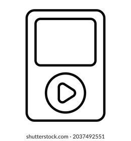 Un icono de diseño lineal del reproductor MP3