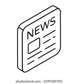 A linear design icon of newsletter