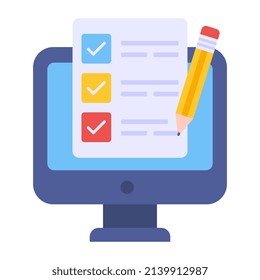 Lineares Design-Symbol der Online-Checkliste

