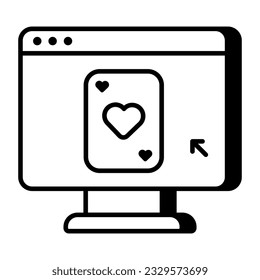 Ein lineares Design-Symbol für Online-Glücksspiele 