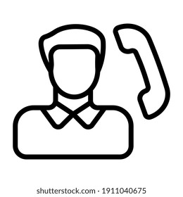 Diseño lineal, icono de llamada personal