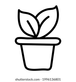 Linear design icon of potted plant