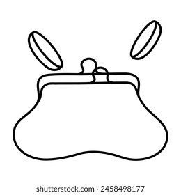 A linear design icon of purse

