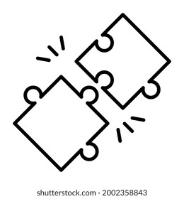 Un diseño lineal, icono de la pieza del rompecabezas