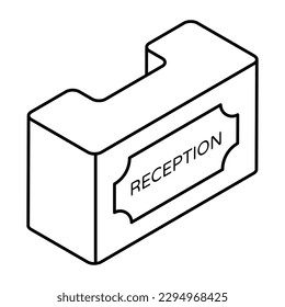Icono de diseño lineal en la recepción