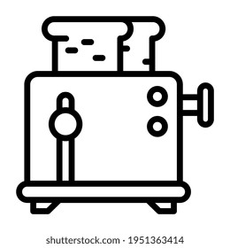 Un diseño lineal, ícono de sandwich maker