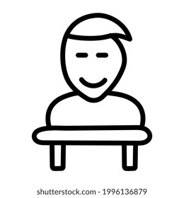 Icono de diseño lineal del escolar