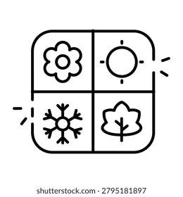 A linear design icon of seasons 