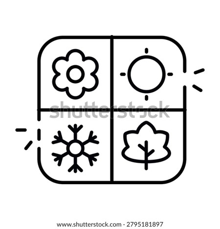 A linear design icon of seasons 