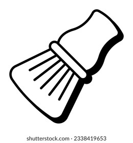 Un icono de diseño lineal del pincel de afeitar 